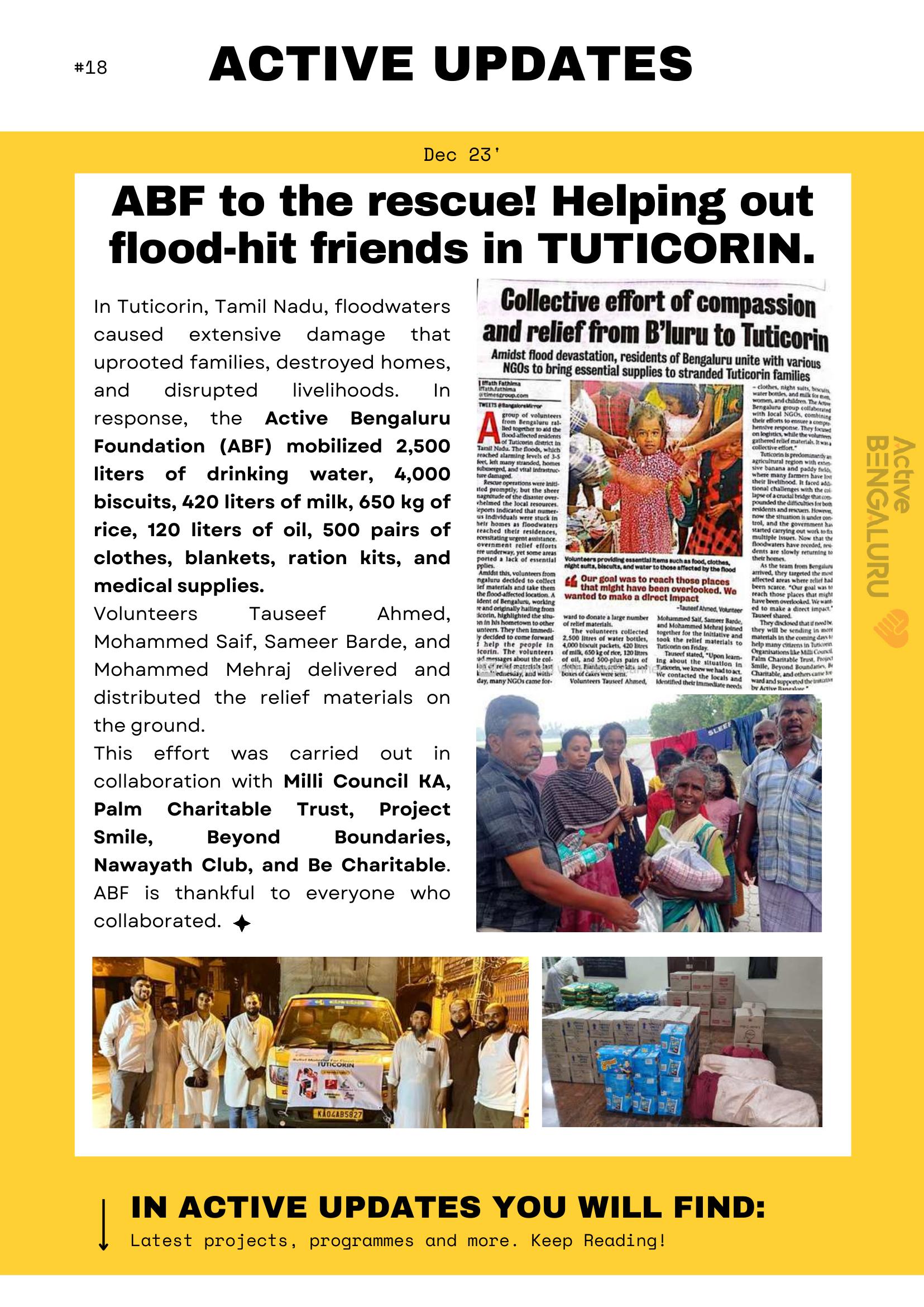 Tuticorin Flood Relief